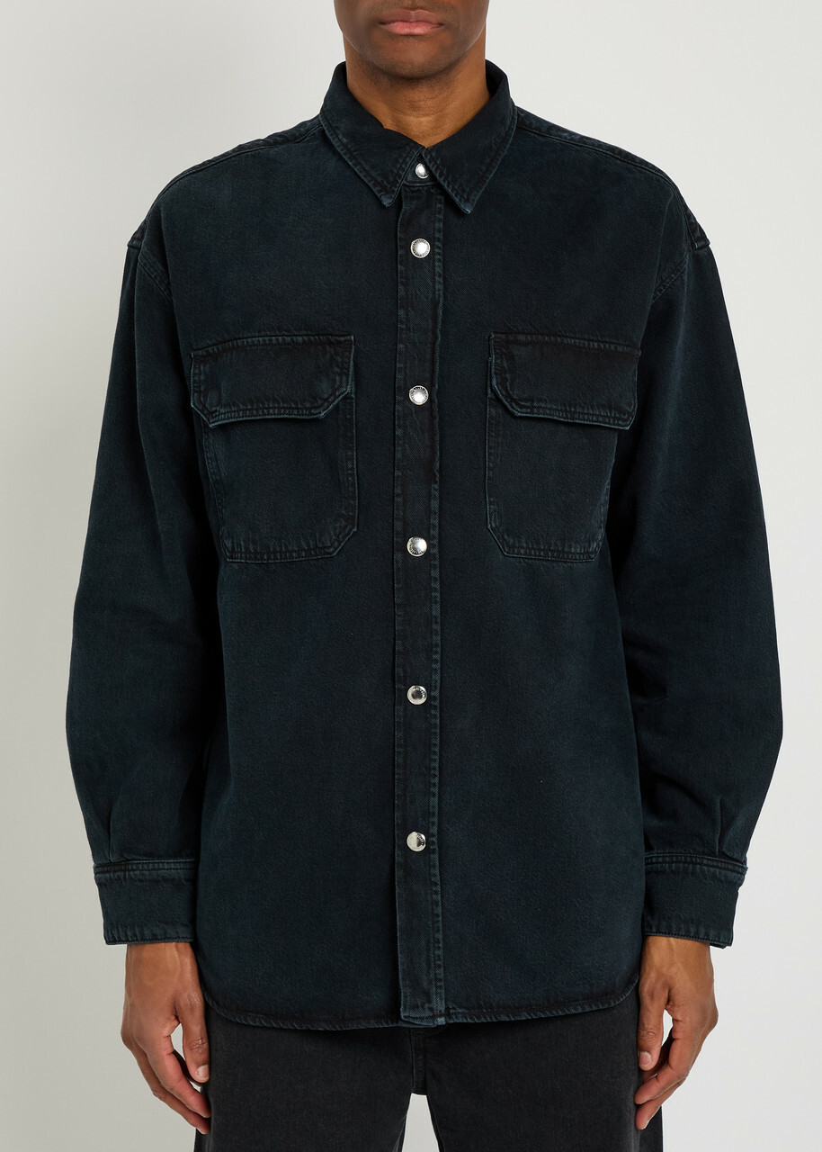 Agolde Camyrn Denim Overshirt Black