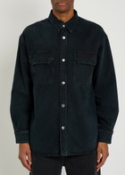 Agolde Camyrn Denim Overshirt Black