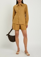Lemaire Cotton and Silk-blend Boxer Shorts Light Brown