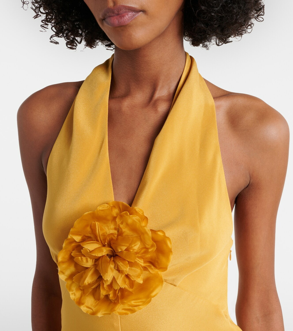 Rodarte Floral-appliqué silk crêpe gown
