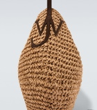 JW Anderson Bulb XL suede-trimmed raffia bucket bag