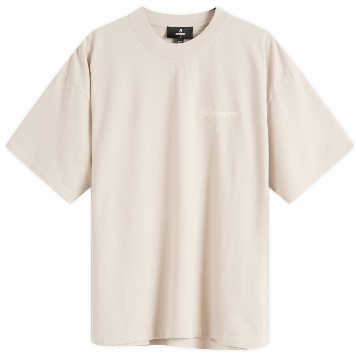 Represent Men's Script Logo T-Shirt in Concrete