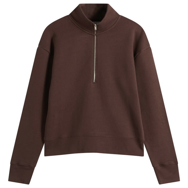 Photo: Studio Nicholson Women's Thalen Quarter Zip Jumper in Chesnut