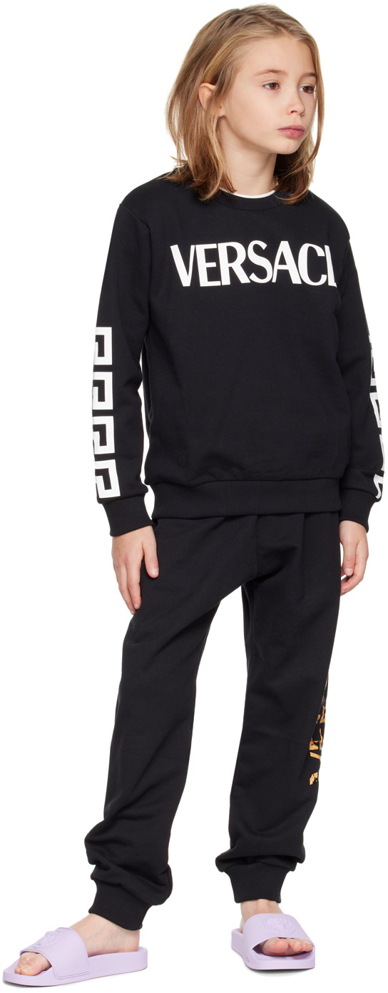 Versace Kids Black Barocco Sweatpants