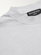 Balenciaga - Oversized Logo-Print Cotton-Jersey T-Shirt - Gray