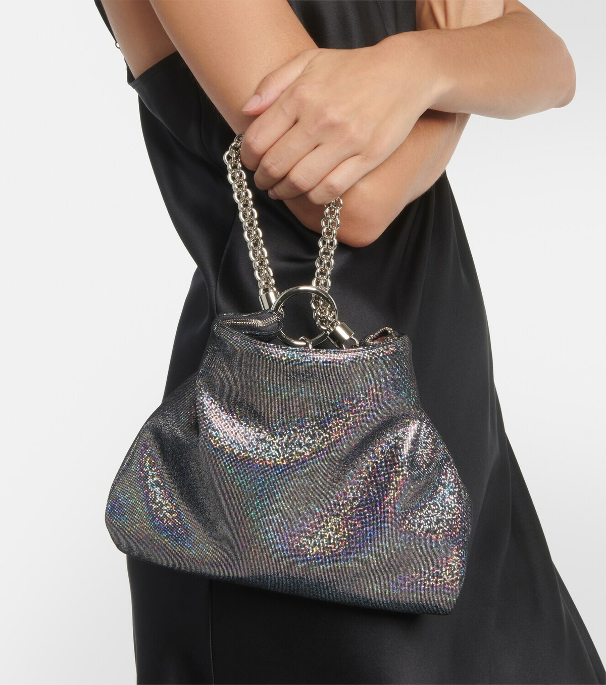 【関税込み】jimmy choo 'Callie' handbag Gold Metallic Leather Clutch Bag With Chain Strap | CALLIE