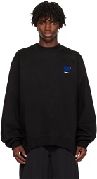 ADER error Black Flocked Sweatshirt