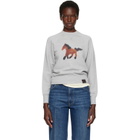 Stella McCartney Gray Watercolour Horse Sweatshirt