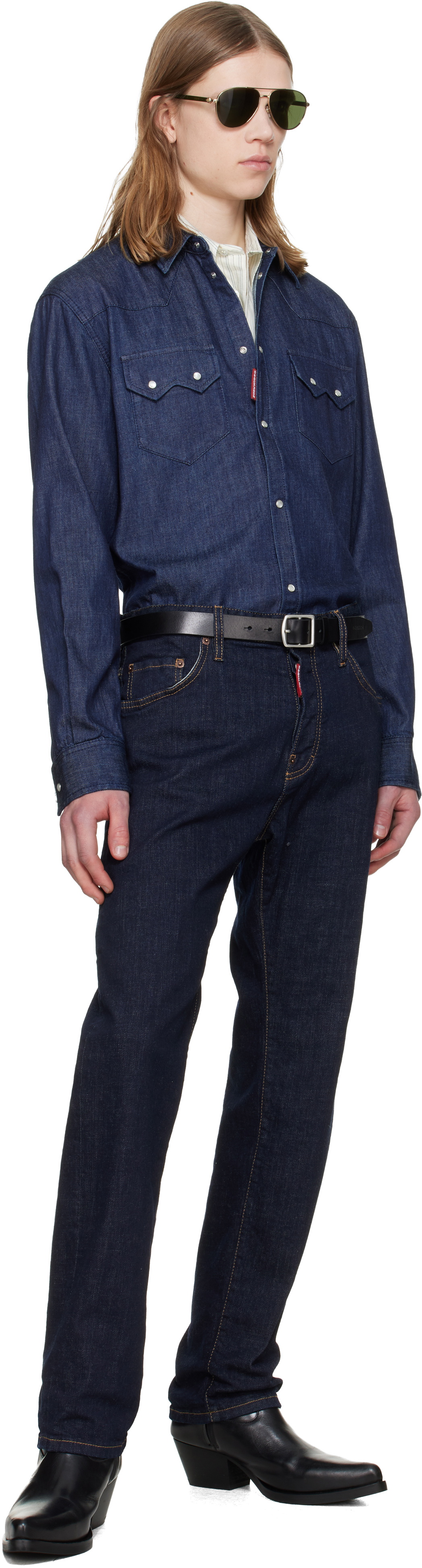 Dsquared2 Blue Twin Peaks Denim Shirt