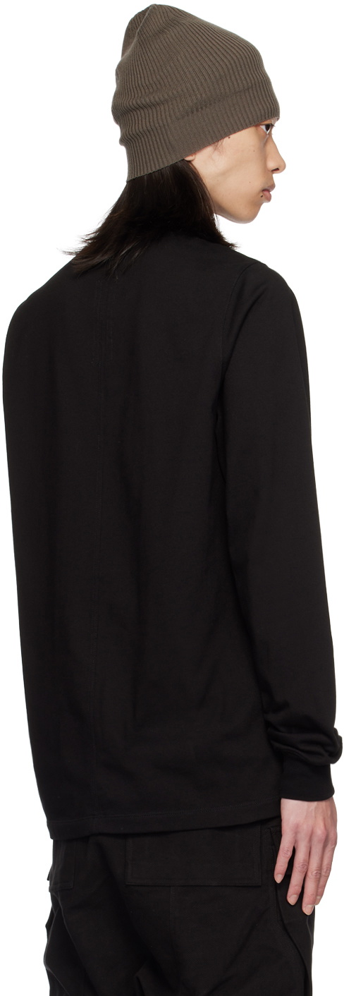 Rick Owens Black Porterville Short Crewneck Long Sleeve T-Shirt