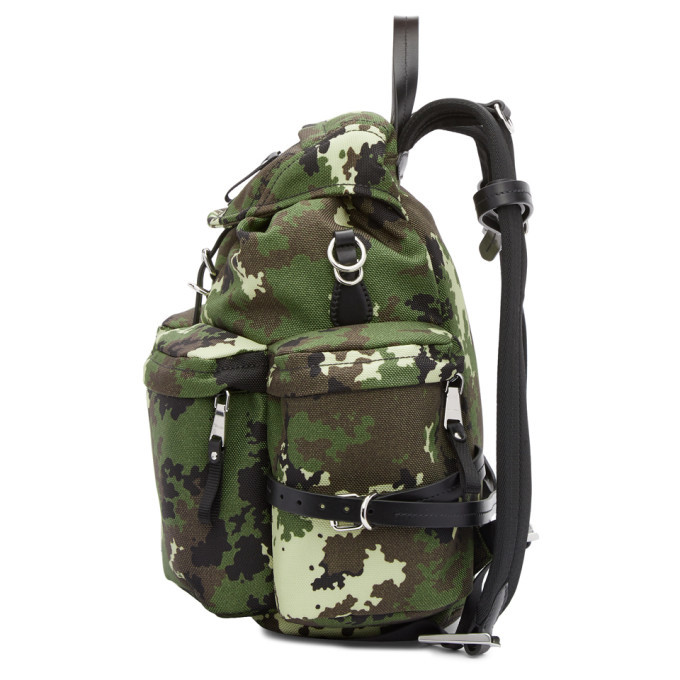 Miu Miu Green Camo Leather and Cordura Backpack Miu Miu