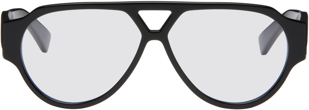 Bottega Veneta Black Soft Aviator Glasses