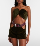 Jean Paul Gaultier Cutout belted cotton corduroy shorts