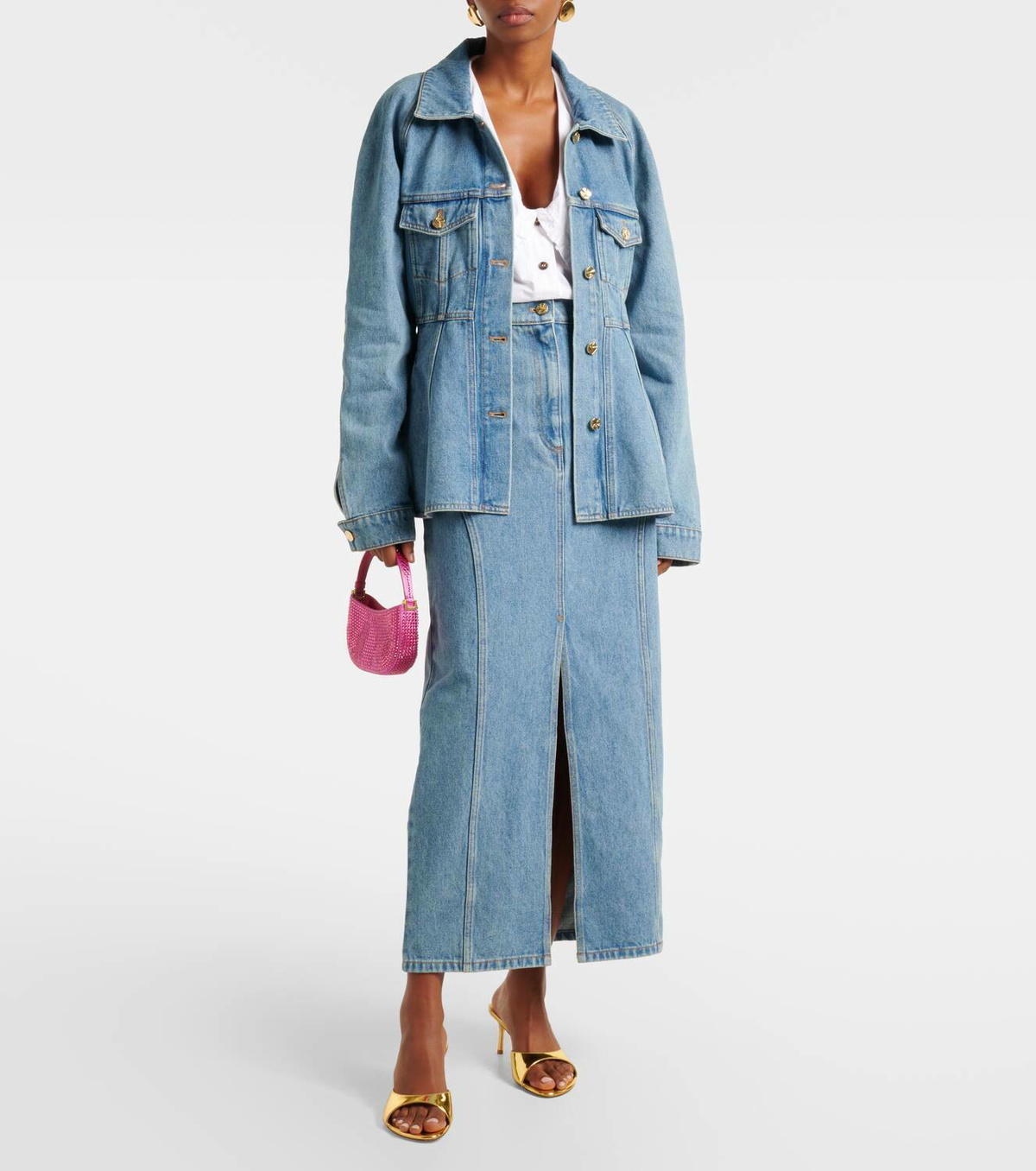Nina Ricci Denim midi skirt Nina Ricci