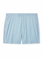 Mr P. - Straight-Leg Mid-Length Printed Swim Shorts - Blue