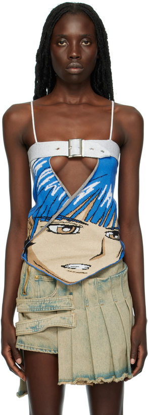 Photo: 1XBLUE SSENSE Exclusive Blue Anime Tank Top