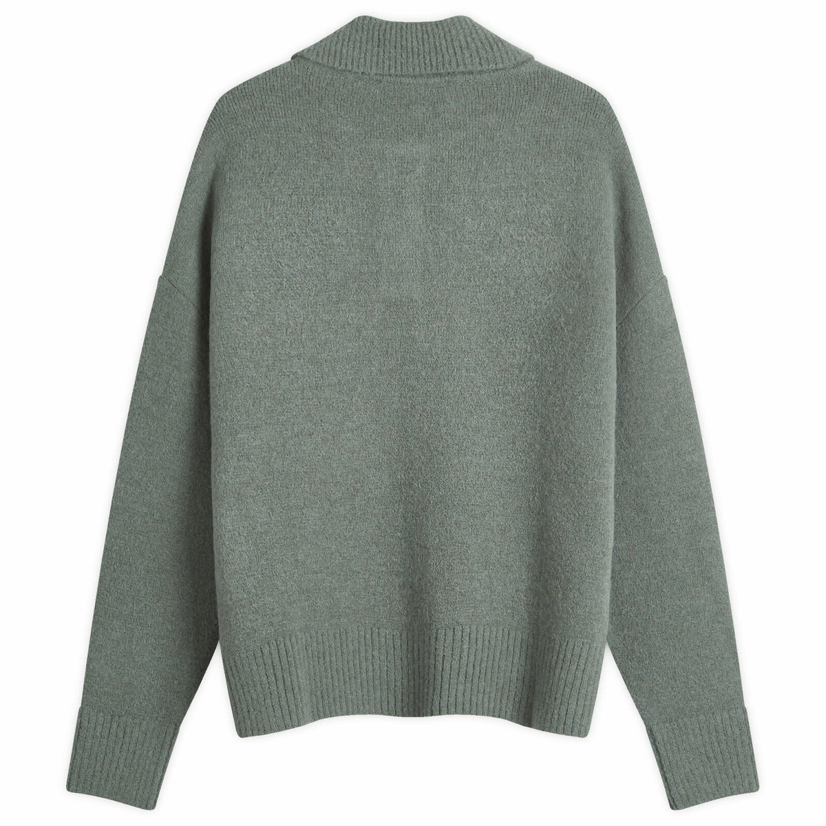 AMI Paris Men's Large A Heart Knitted Polo in Antique Clay