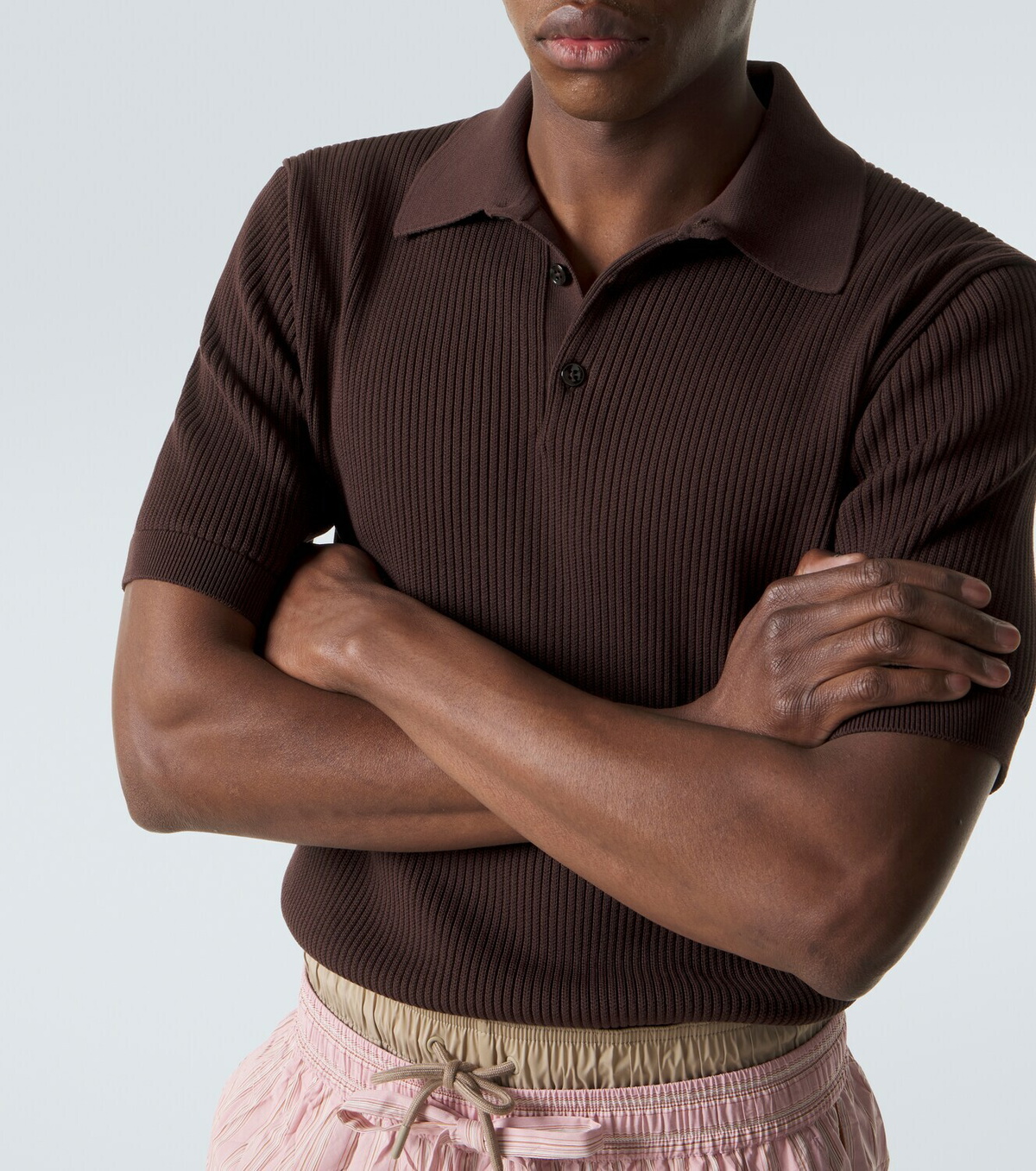 Dolce&Gabbana Ribbed-knit cotton polo sweater