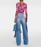 Blumarine High-rise bow-detail straight jeans