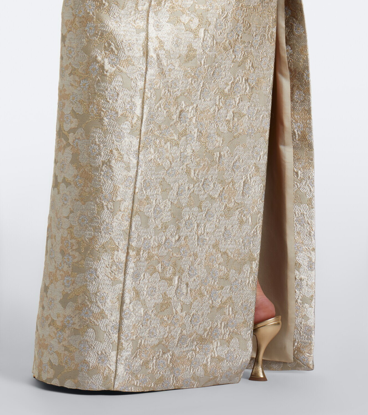 Markarian Clover floral brocade bustier gown