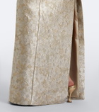 Markarian Clover floral brocade bustier gown