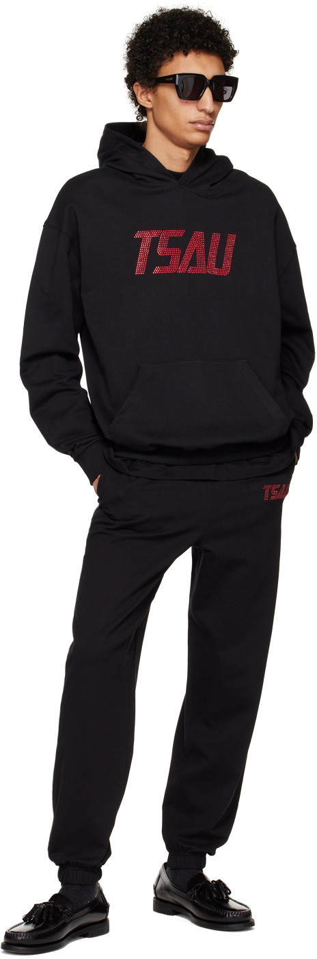 TSAU Black Appliqué Hoodie