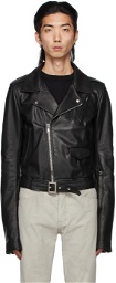 Rick Owens Black Leather Lukes Stooges Jacket