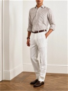Brioni - Pienza Straight-Leg Linen and Cotton-Blend Trousers - White