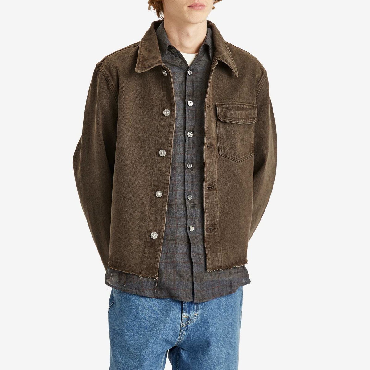 Our Legacy Men's Cut Rebirth Jacket in Choco Overdye Our Legacy