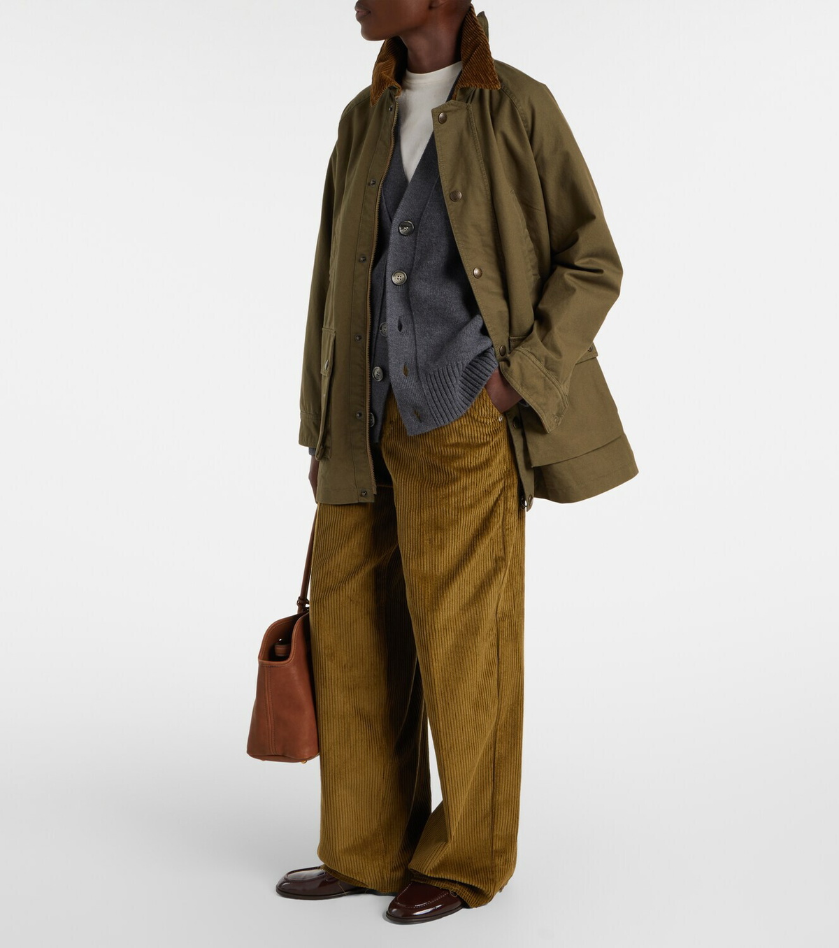 Ami Paris Cotton corduroy wide-leg pants