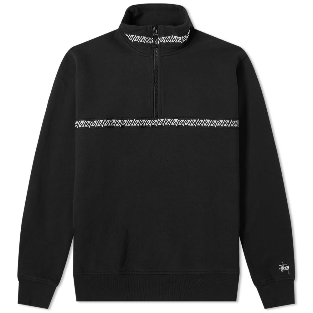 Stussy Woven Tape Mock Neck Sweat Black Stussy