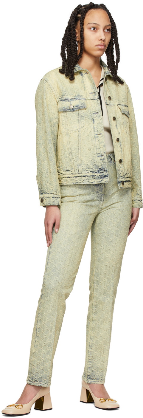 GG jacquard denim jacket in blue - Gucci