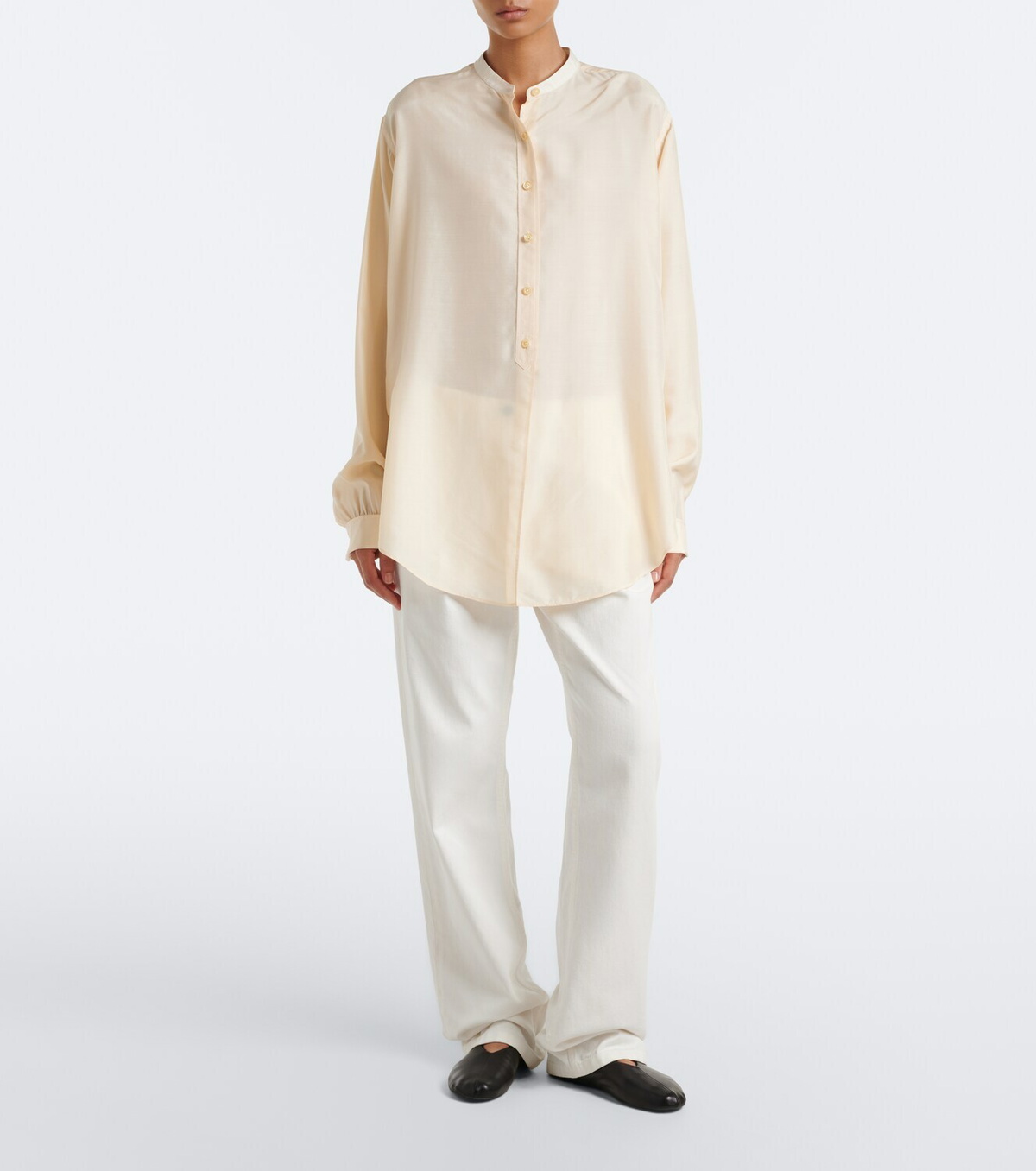 The Row Lula silk satin shirt