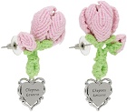 Chopova Lowena SSENSE Exclusive Pink Rose Earrings