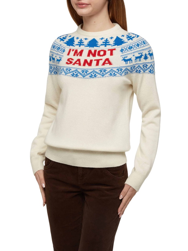Photo: MC2 Saint Barth White Sweater New Queen With Im Not Santa Jacquard