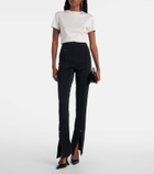 Mugler Embellished cotton jersey T-shirt