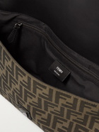 FENDI - Baguette Leather-Trimmed Monogrammed Coated-Canvas Messenger Bag