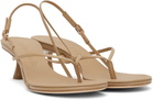 Studio Amelia Beige Wishbone 50 Heeled Sandals