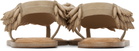 BALMAIN Beige Suede & Beads Sandals
