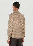 Zip-Front Check Shirt in Brown