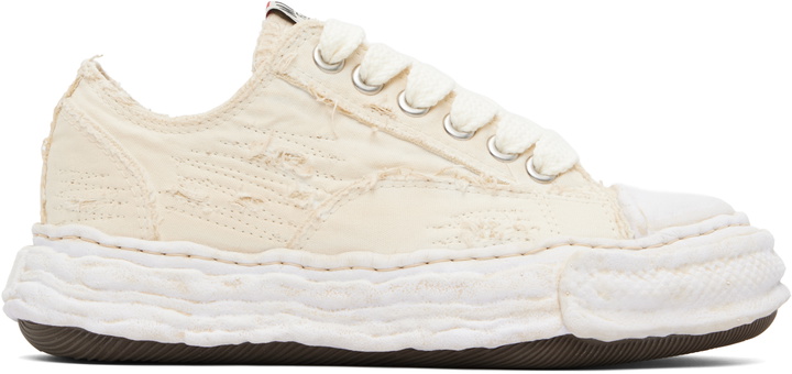 Photo: Maison MIHARA YASUHIRO Off-White 'Peterson23' OG Sole Ripped Overdye Canvas Sneakers