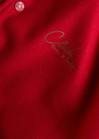 House OF Sunny The Club Panelled Felt Varsity Jacket Red