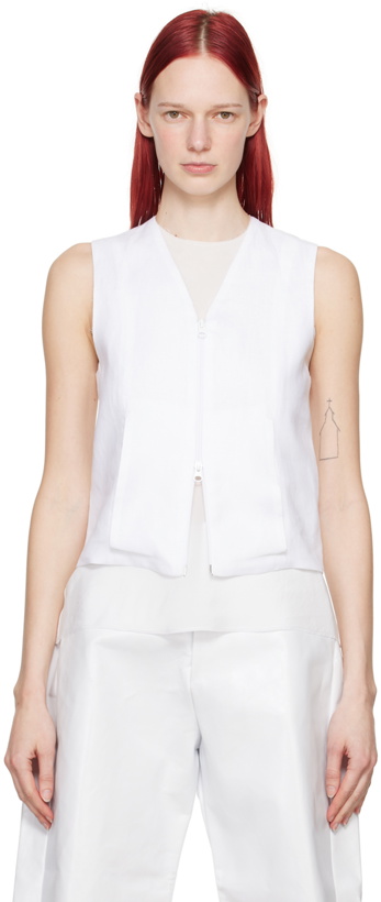 Photo: Gabriela Coll Garments White No.270 Vest