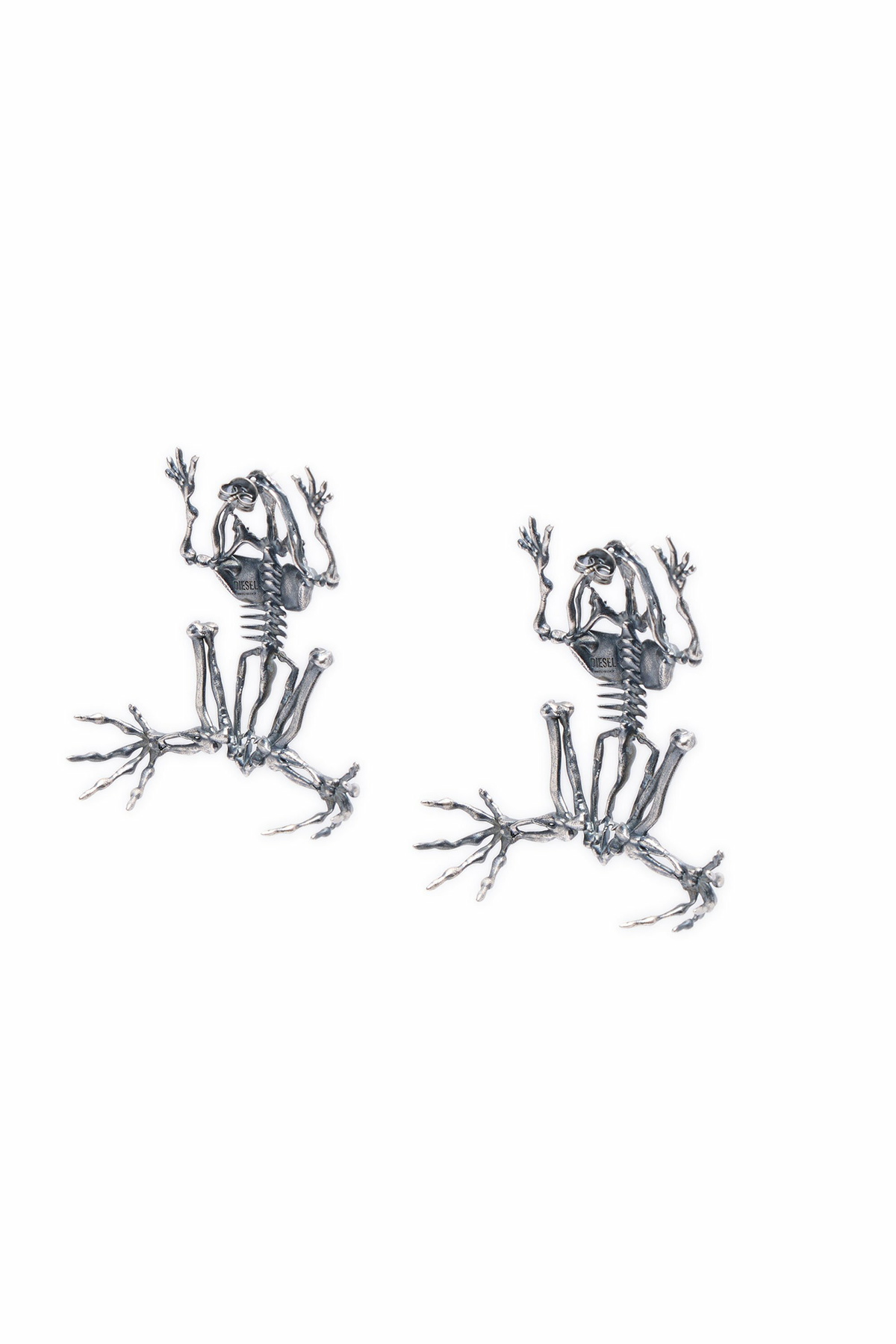 Diesel Skeleton-effect metal earrings - Earrings Womens in Silver