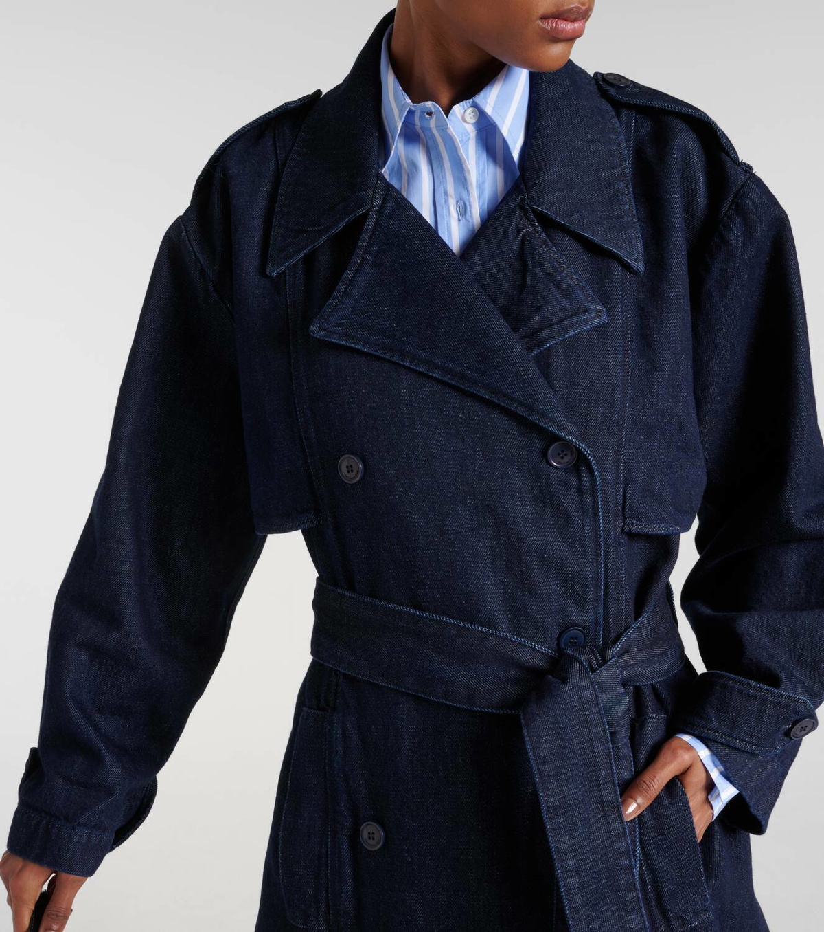The Frankie Shop Nikola denim trench coat