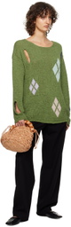 TheOpen Product Green Argyle Sweater