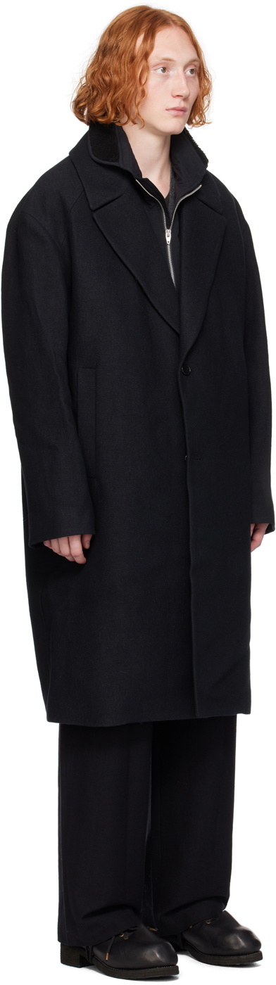 Juun.J Black Wool Coat