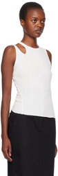 Mame Kurogouchi White Asymmetrical Tank Top