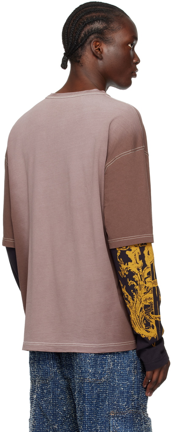 【関税込み】Diesel ブラウン T-Wesher-Q1 長袖Tシャツ Diesel Brown T-Wesher-Q1 Long Sleeve T-Shirt Diesel
