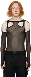 Dion Lee Black Cutout Long Sleeve T-Shirt